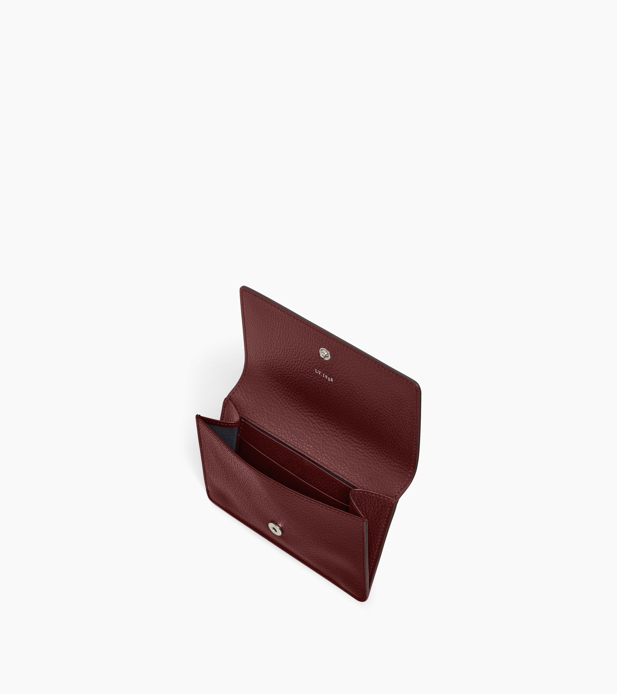Louison medium card holder with flap in grained leather
