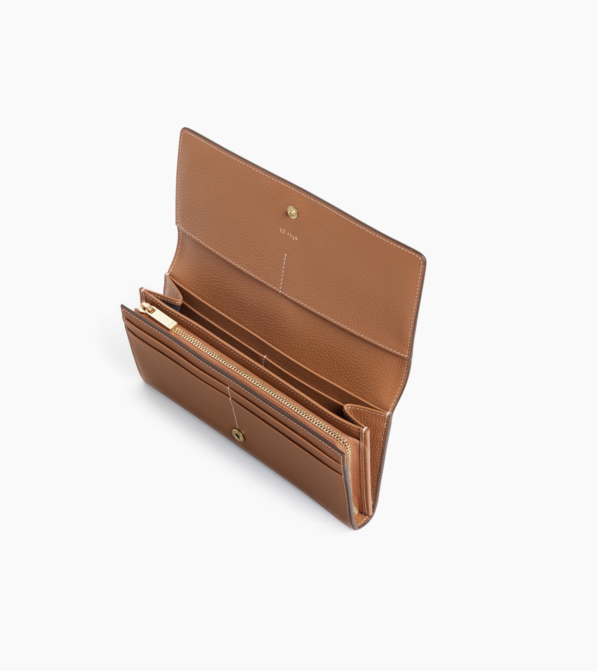Louison large wallet with flap in grained leather