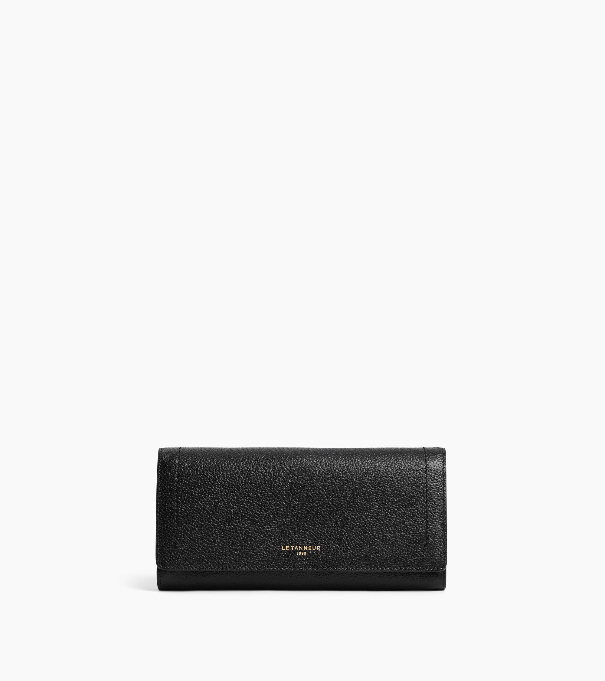 Louison large wallet with flap in grained leather