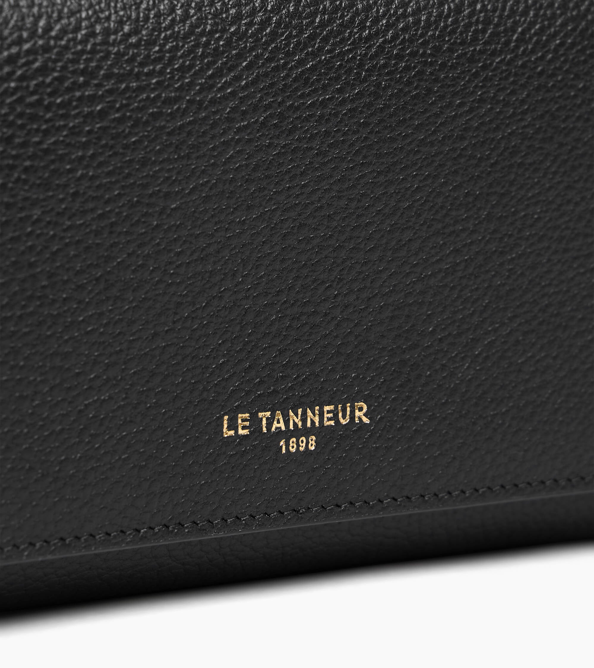Louison large wallet with flap in grained leather