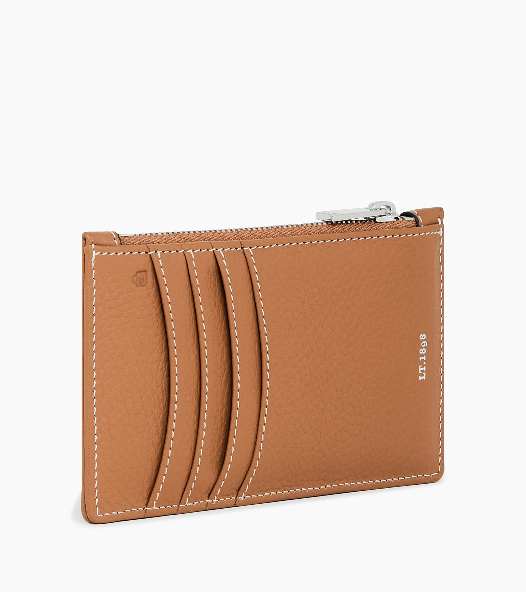 Porte cartes zippé Romy en cuir grainé