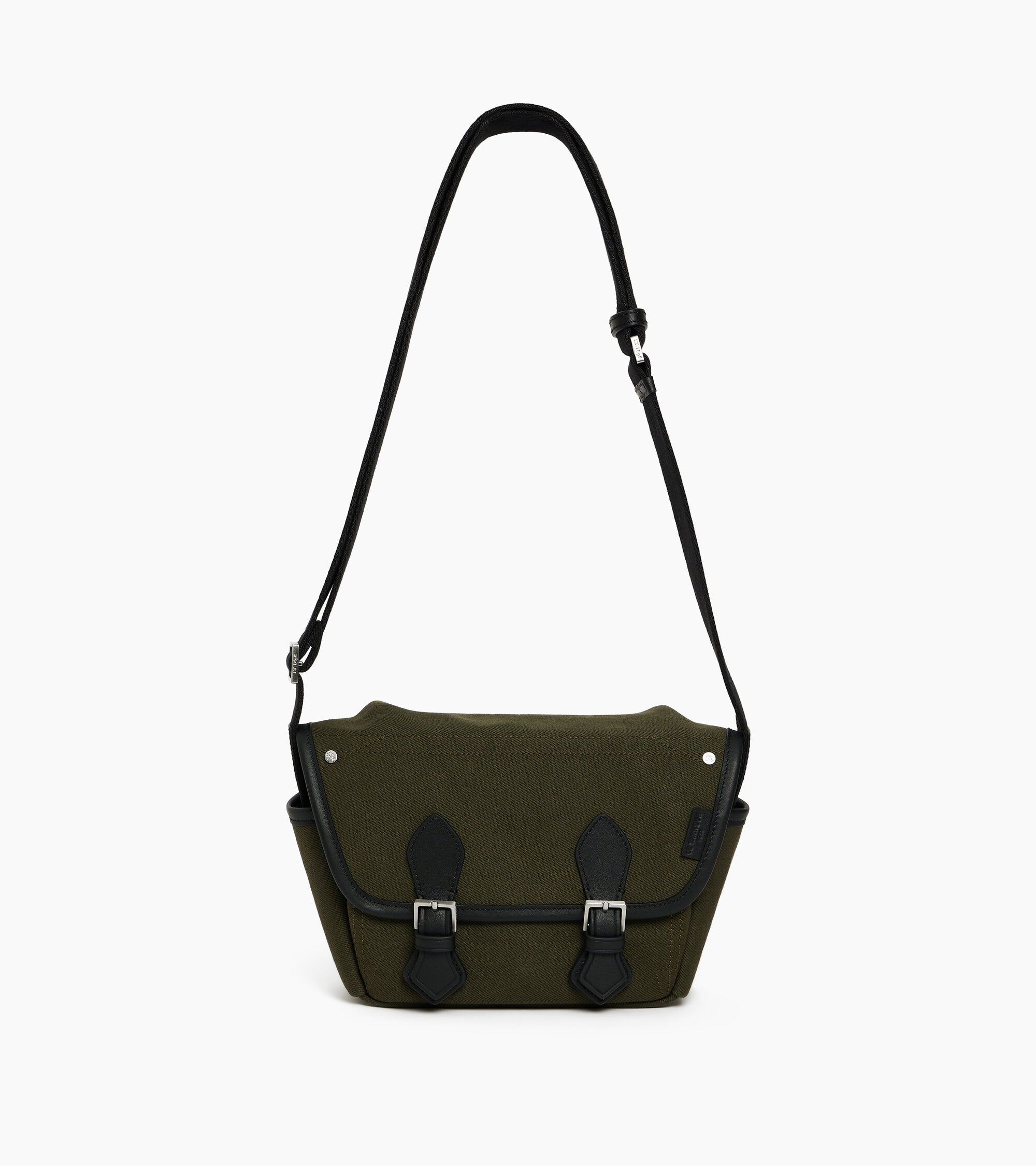 Solveig コットンキャンバス＆スムースレザー スモール ショルダーバッグ