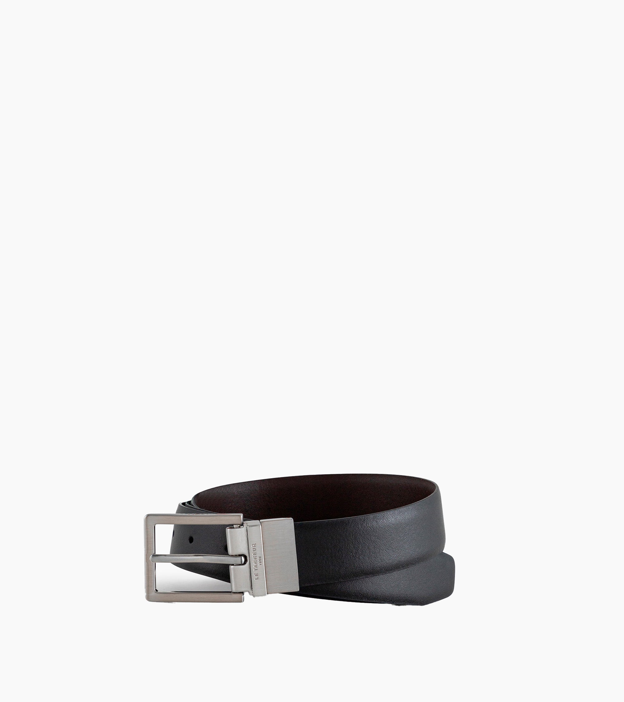 Ceinture homme classique avec boucle carrée en cuir lisse