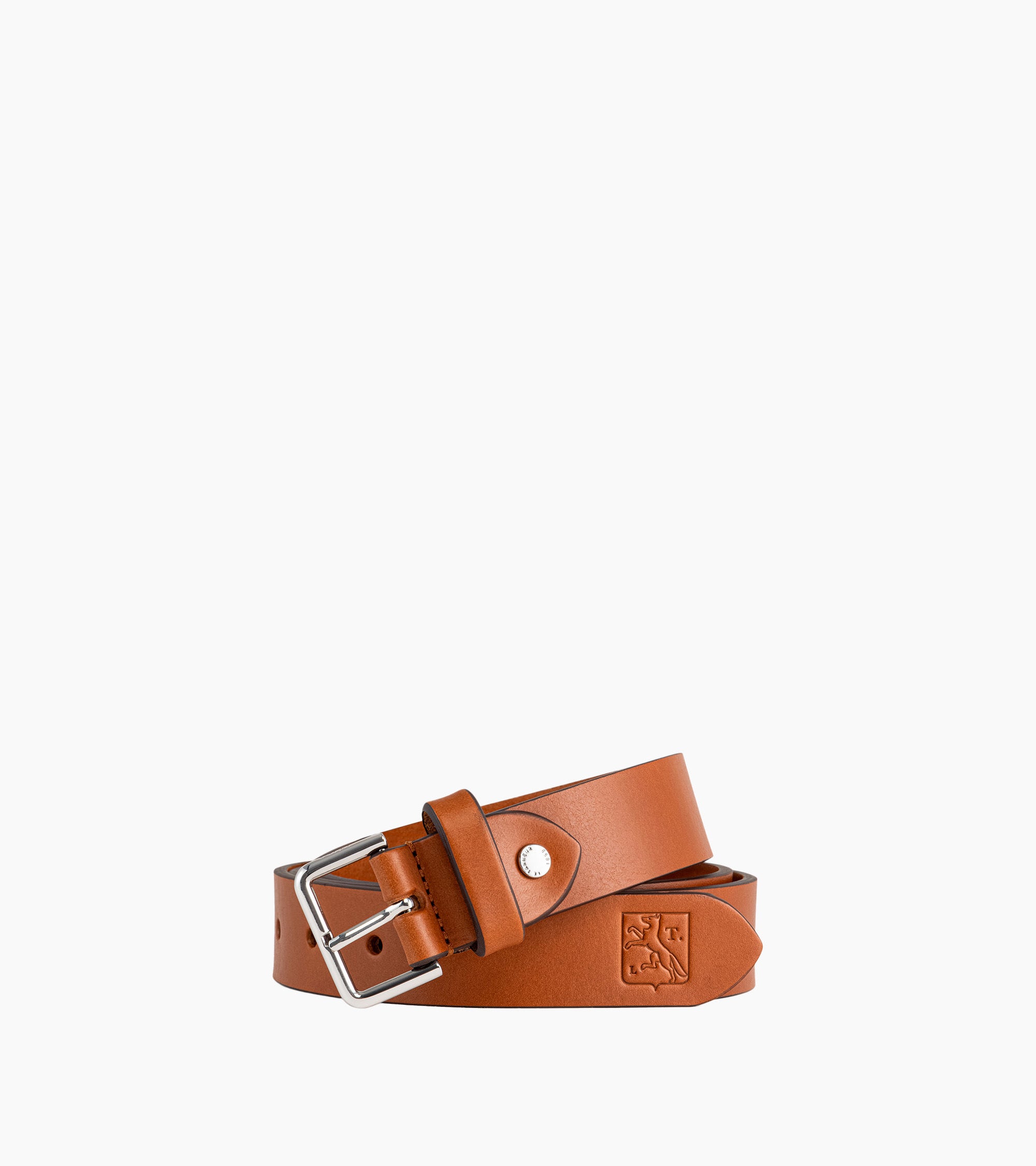 Ceinture homme avec boucle carrée en cuir lisse